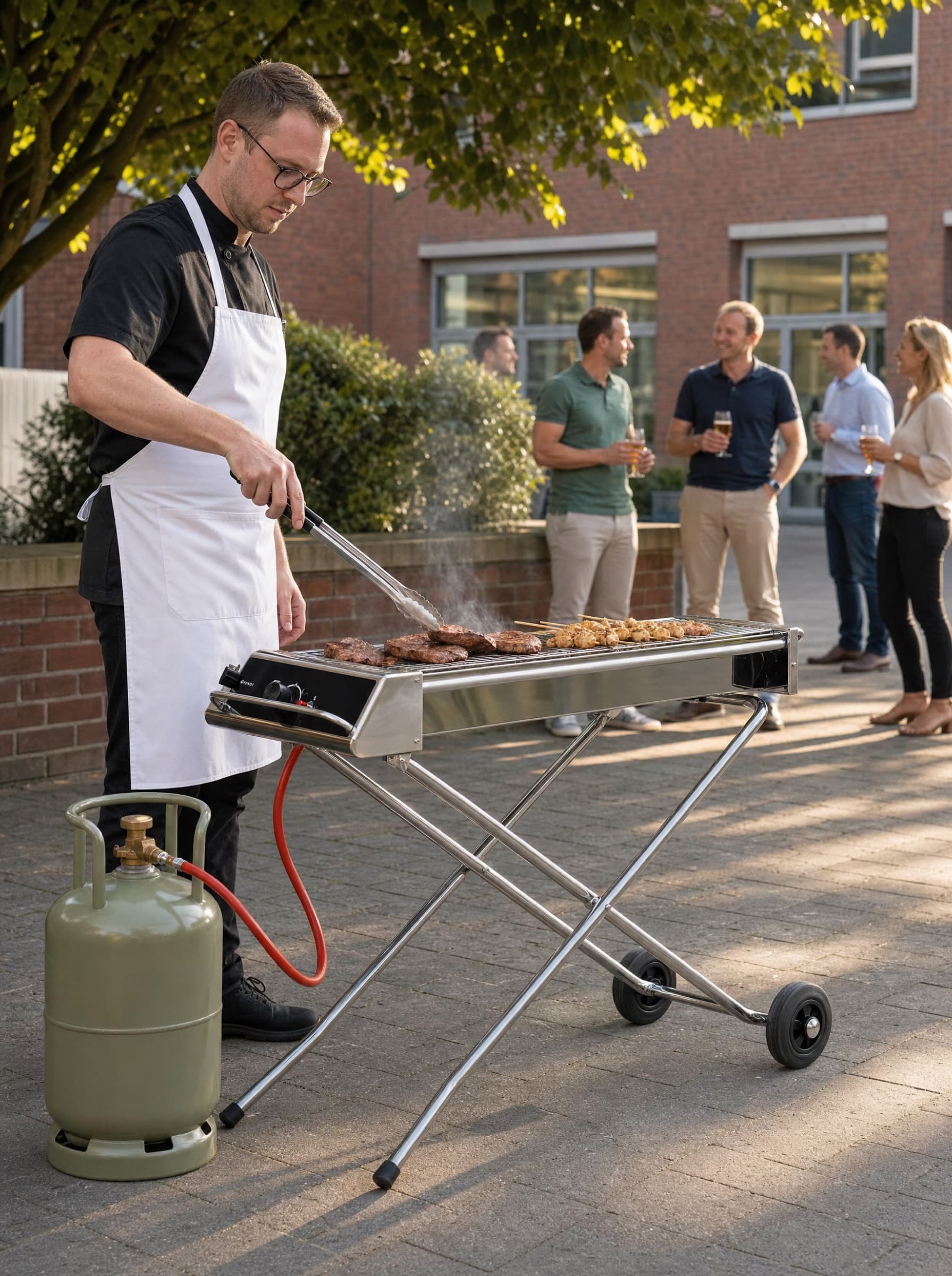 Barbecue op een buitenborrel